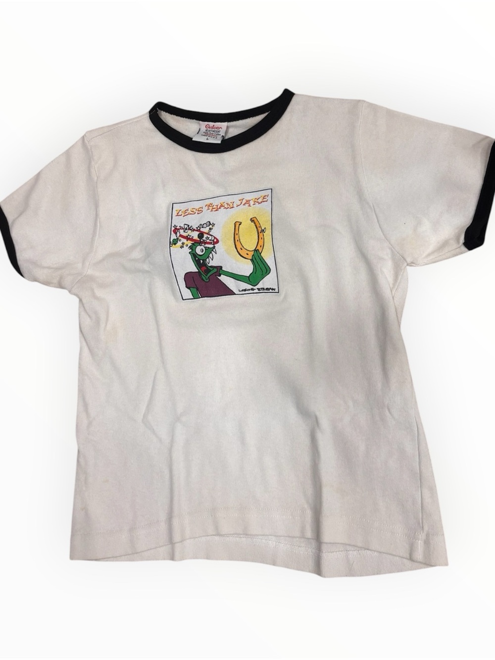 Vintage Culver “Less Than Jake” white ringer tee Size L #punkrock #bandtee